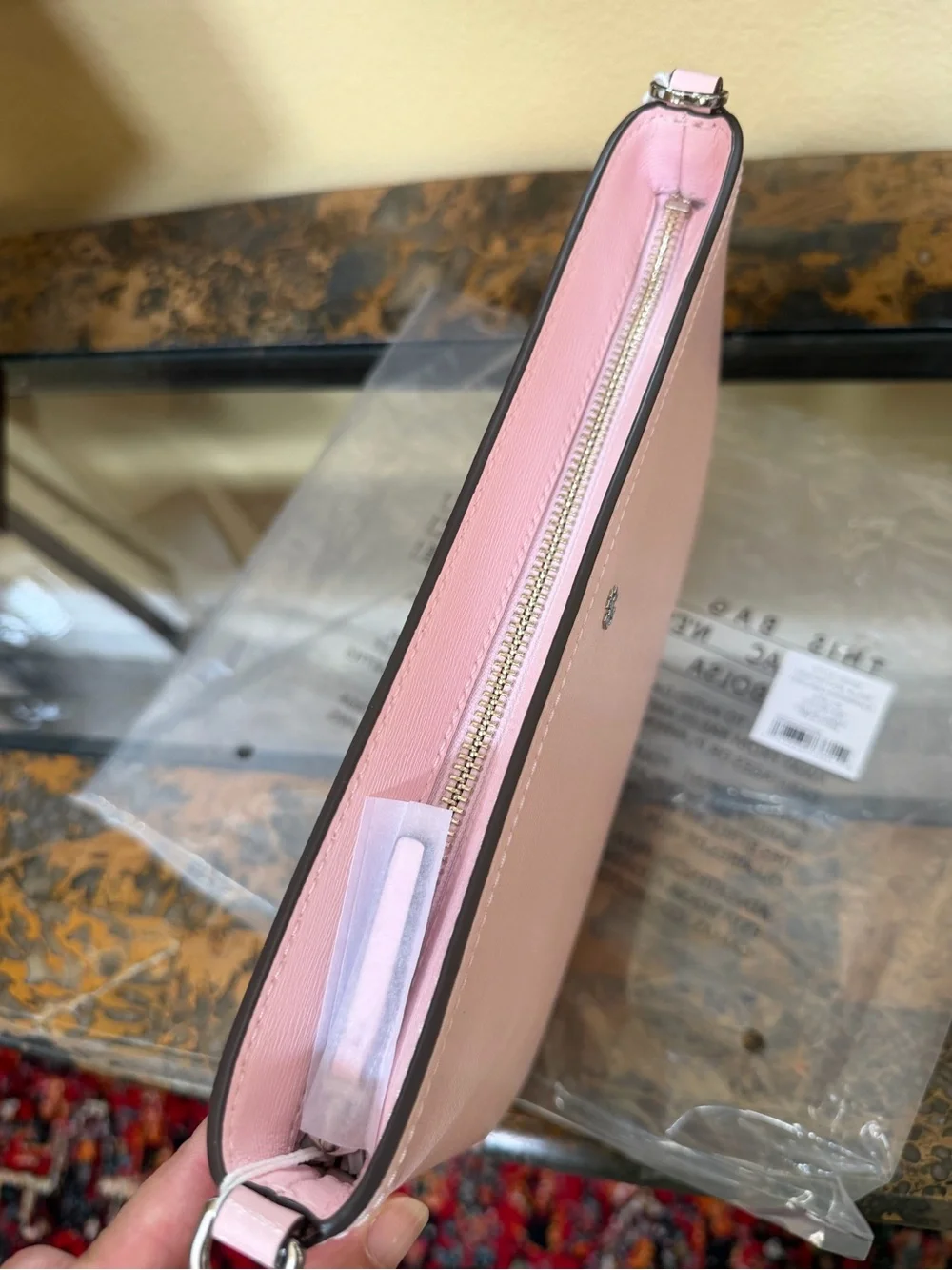 Tory Burch Pale Pink Leather Swing Bag